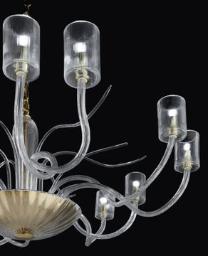 INTRECCIO - Glass chandelier by Euroluce Lampadari - view 3